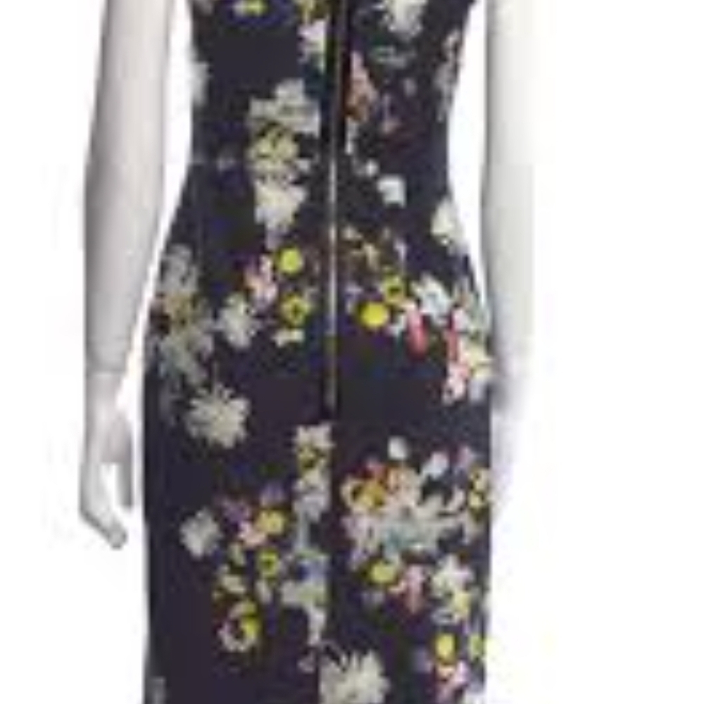 ERDEM Black Floral Midi Dress - Picture 5 of 7